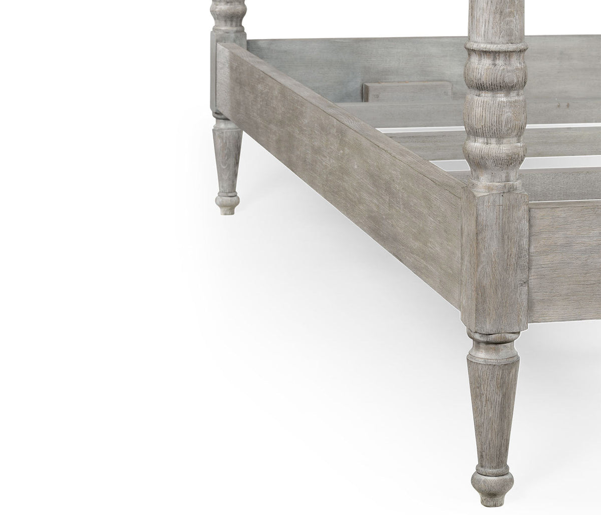 Greyed Oak Four Post King Bed - English Georgian America