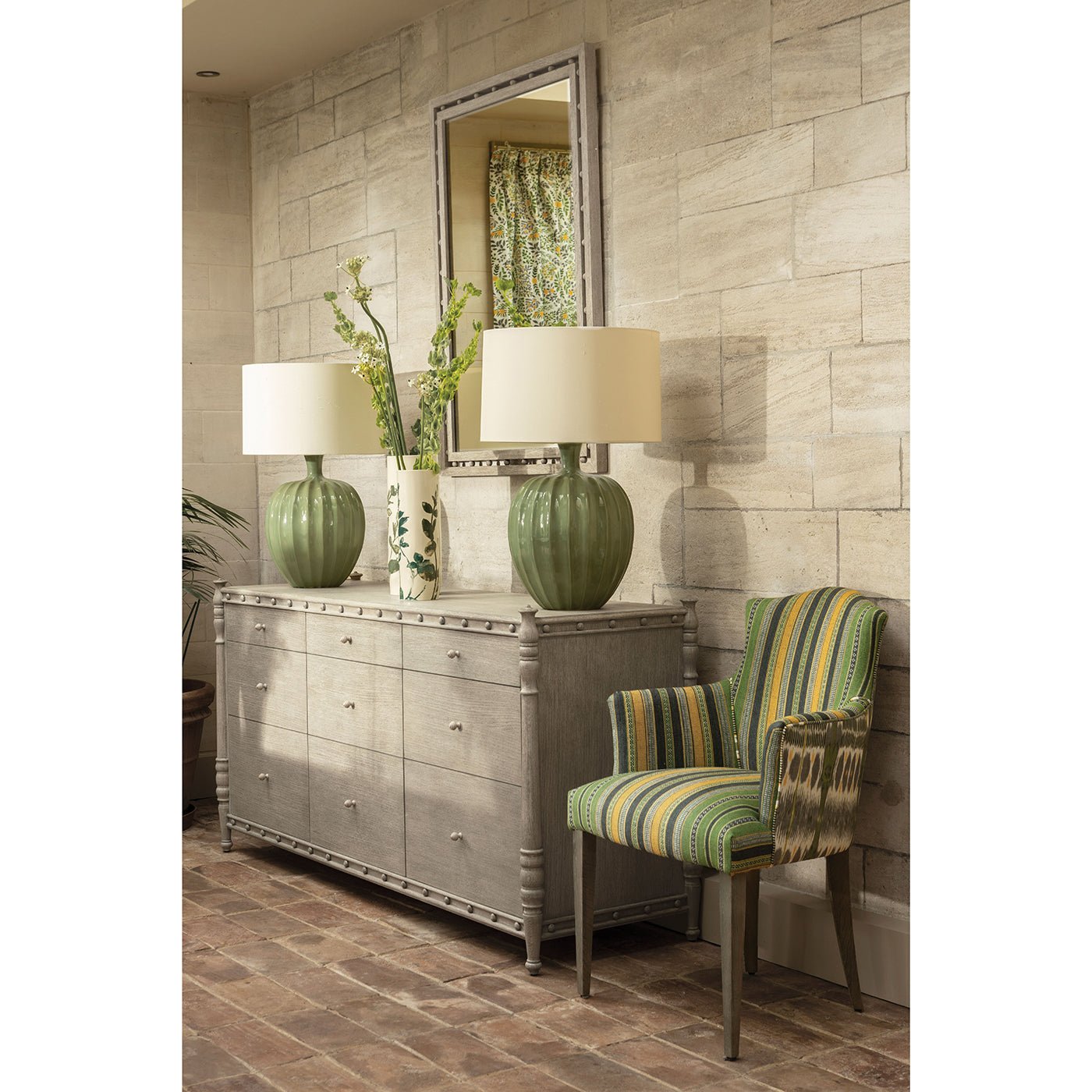 Greyed Oak Mirror - English Georgian America