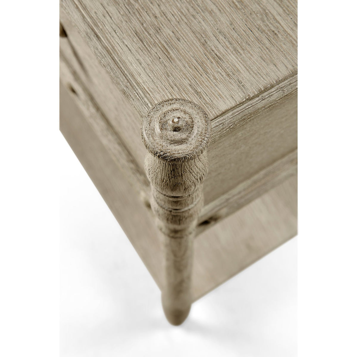 Greyed Oak Rustic Bedside Table - English Georgian America