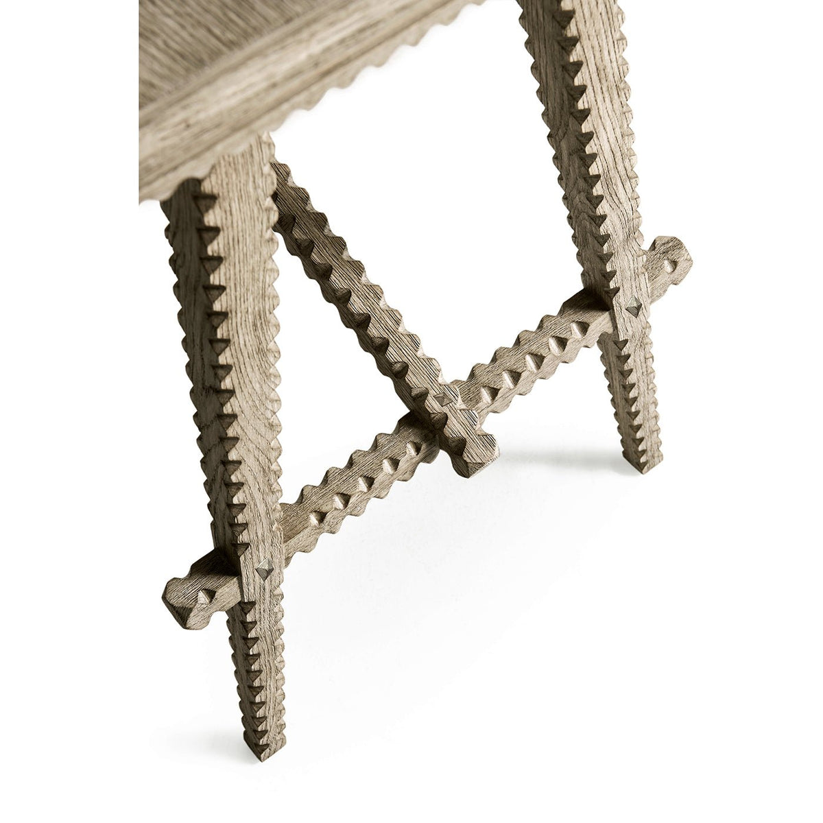 Greyed Oak Rustic Console Table - English Georgian America