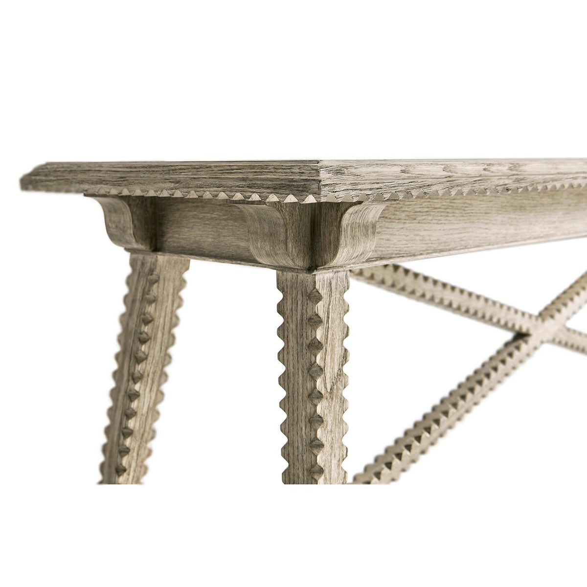 Greyed Oak Rustic Console Table - English Georgian America