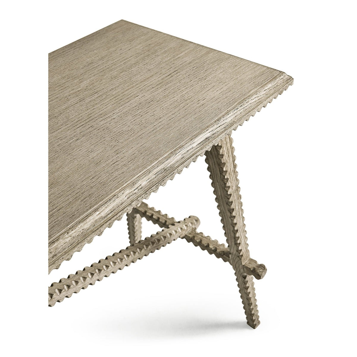 Greyed Oak Rustic Console Table - English Georgian America