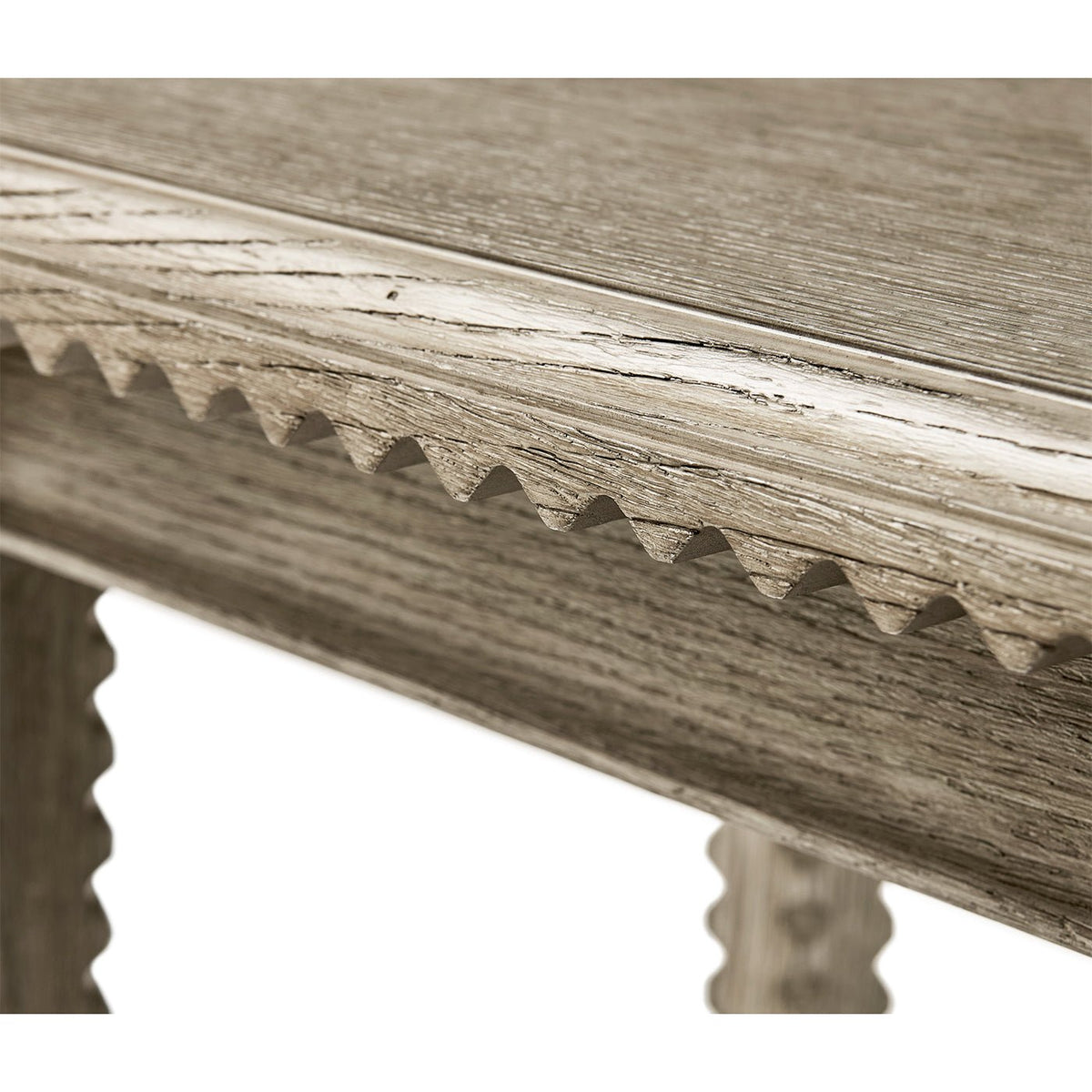 Greyed Oak Rustic End Table - English Georgian America