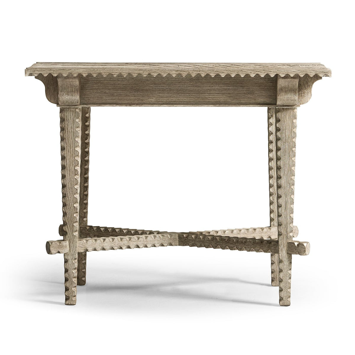 Greyed Oak Rustic End Table - English Georgian America