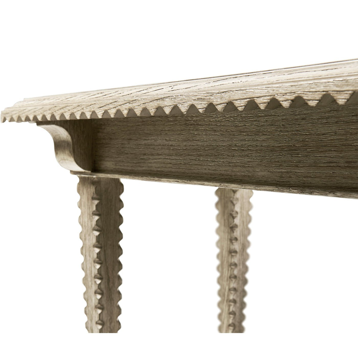 Greyed Oak Rustic End Table - English Georgian America