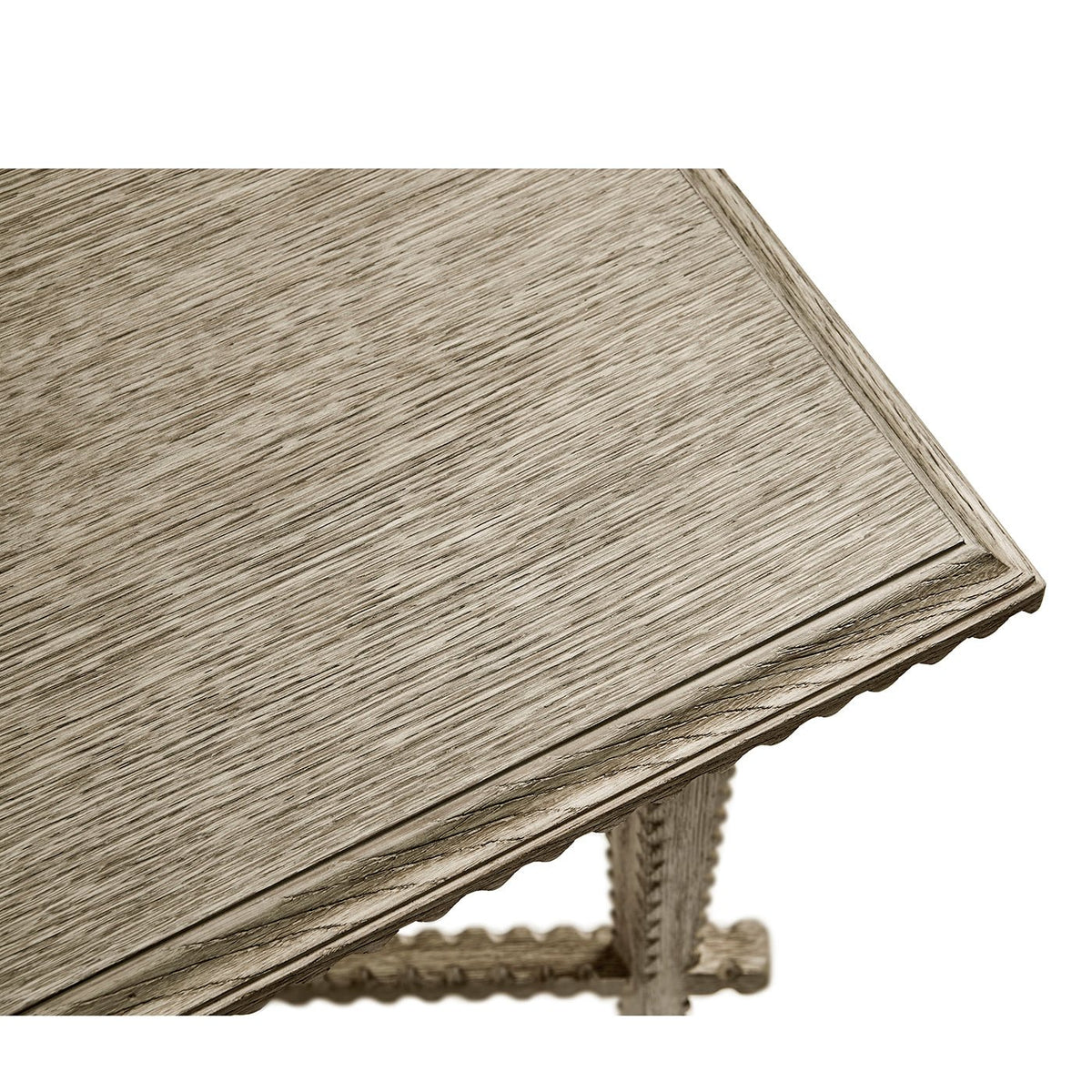 Greyed Oak Rustic End Table - English Georgian America