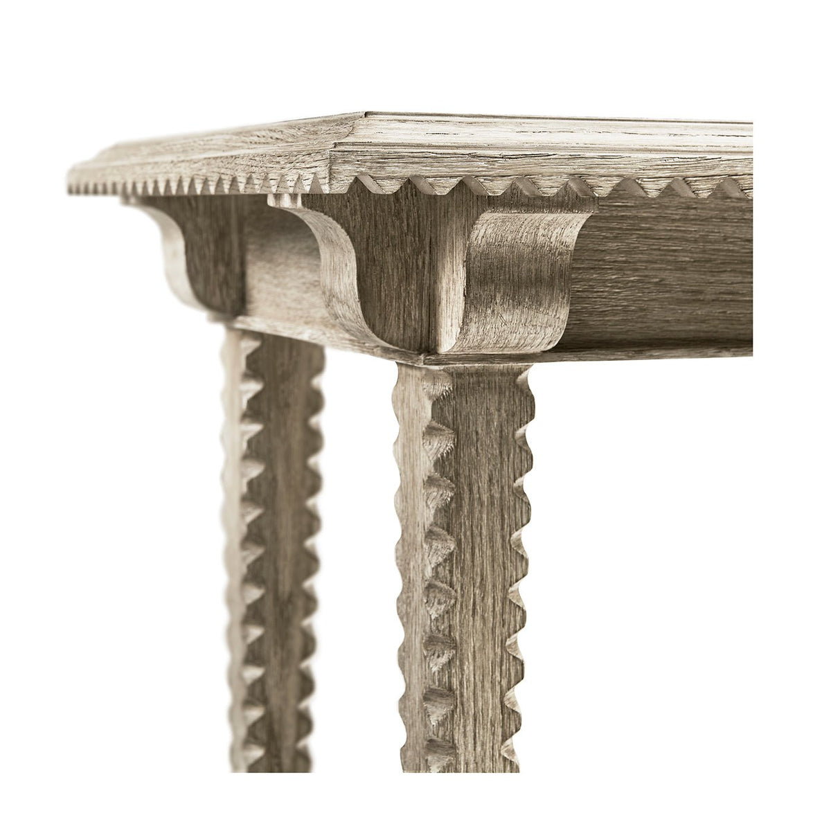 Greyed Oak Rustic End Table - English Georgian America