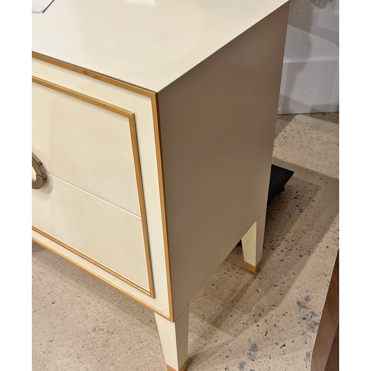 Gustavian Cream Painted Nightstand - English Georgian America