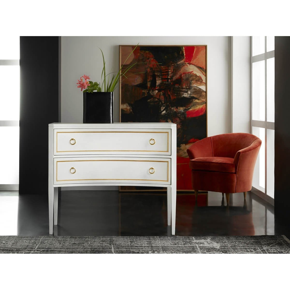 Gustavian White Painted Dresser - English Georgian America