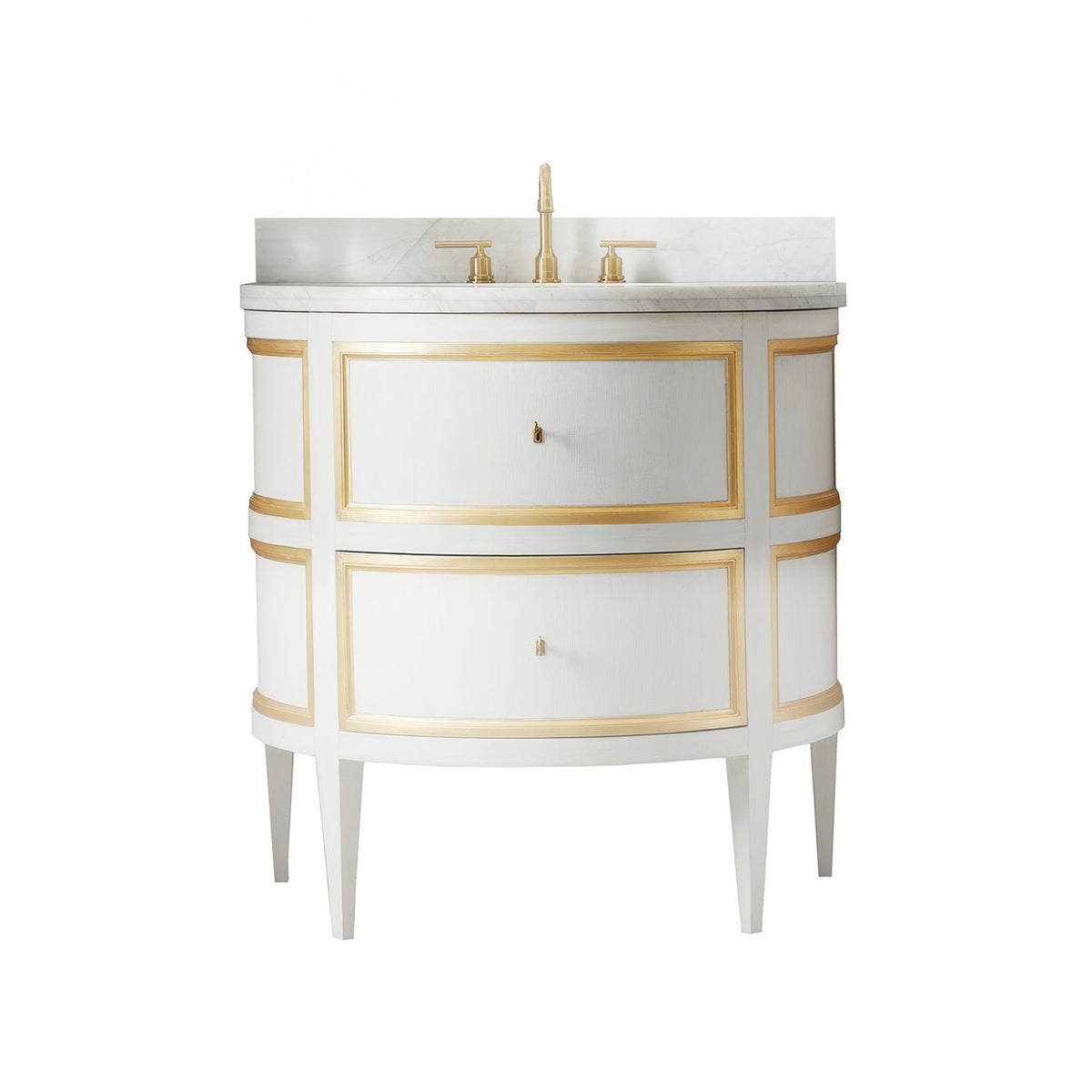 Gustavian White Painted Marble Top Vanity - English Georgian America