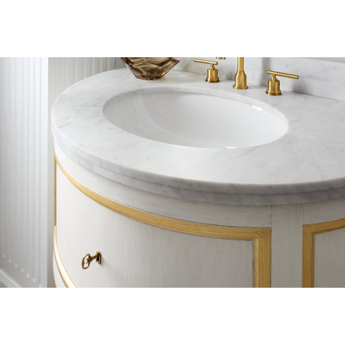 Gustavian White Painted Marble Top Vanity - English Georgian America