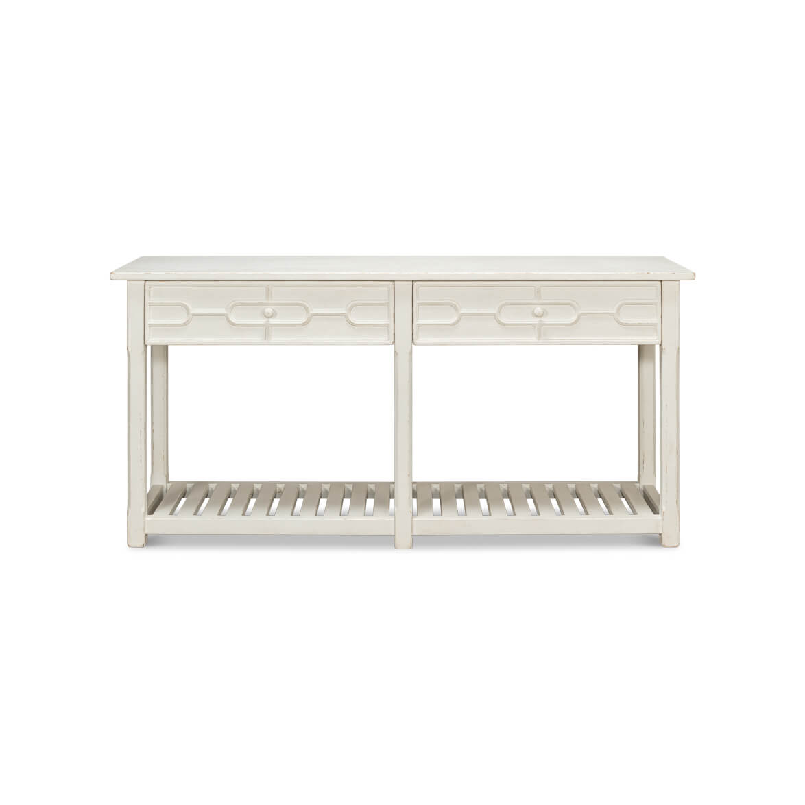 Hampton Beach White Painted Console Table - English Georgian America