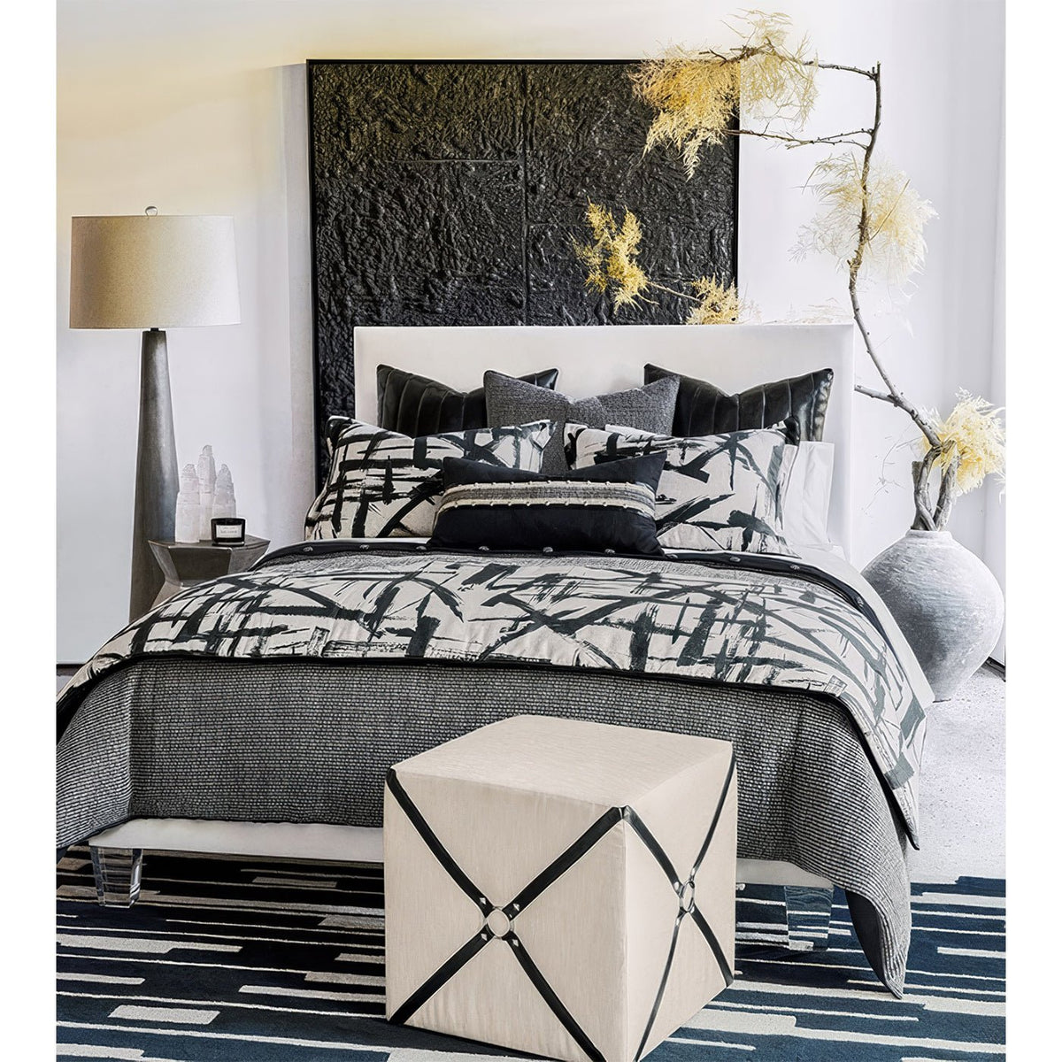 Harness Cube Ottoman - English Georgian America