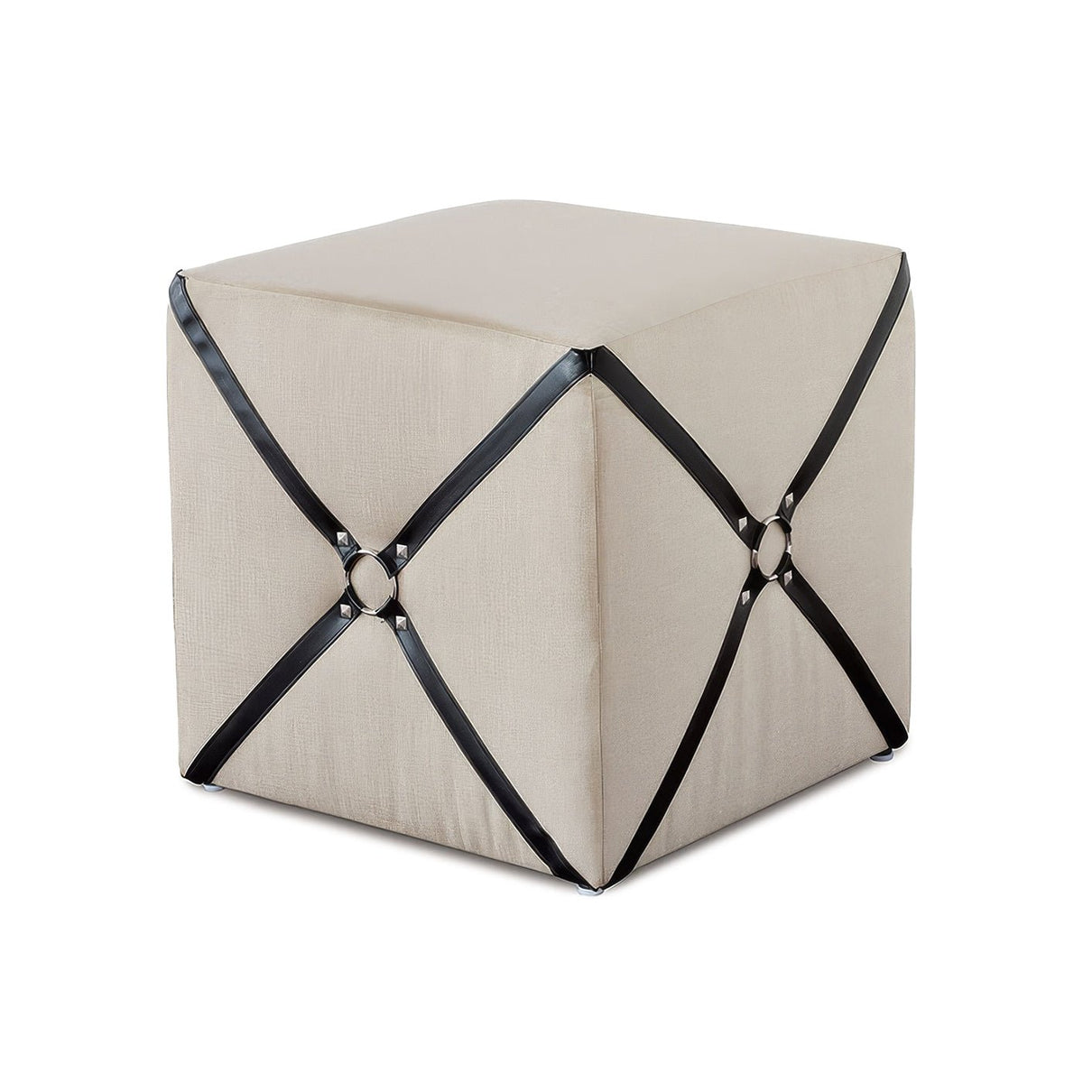 Harness Cube Ottoman - English Georgian America
