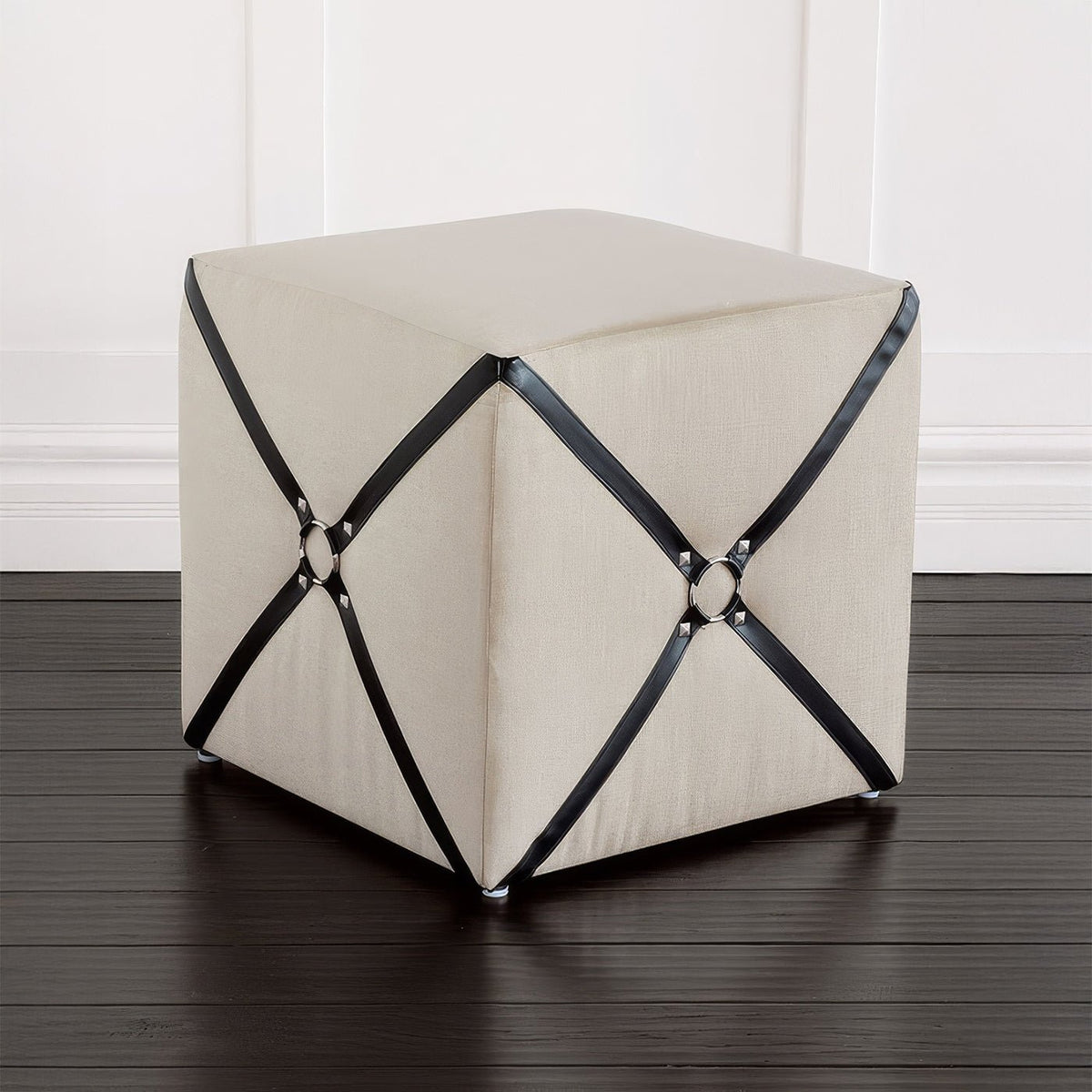 Harness Cube Ottoman - English Georgian America