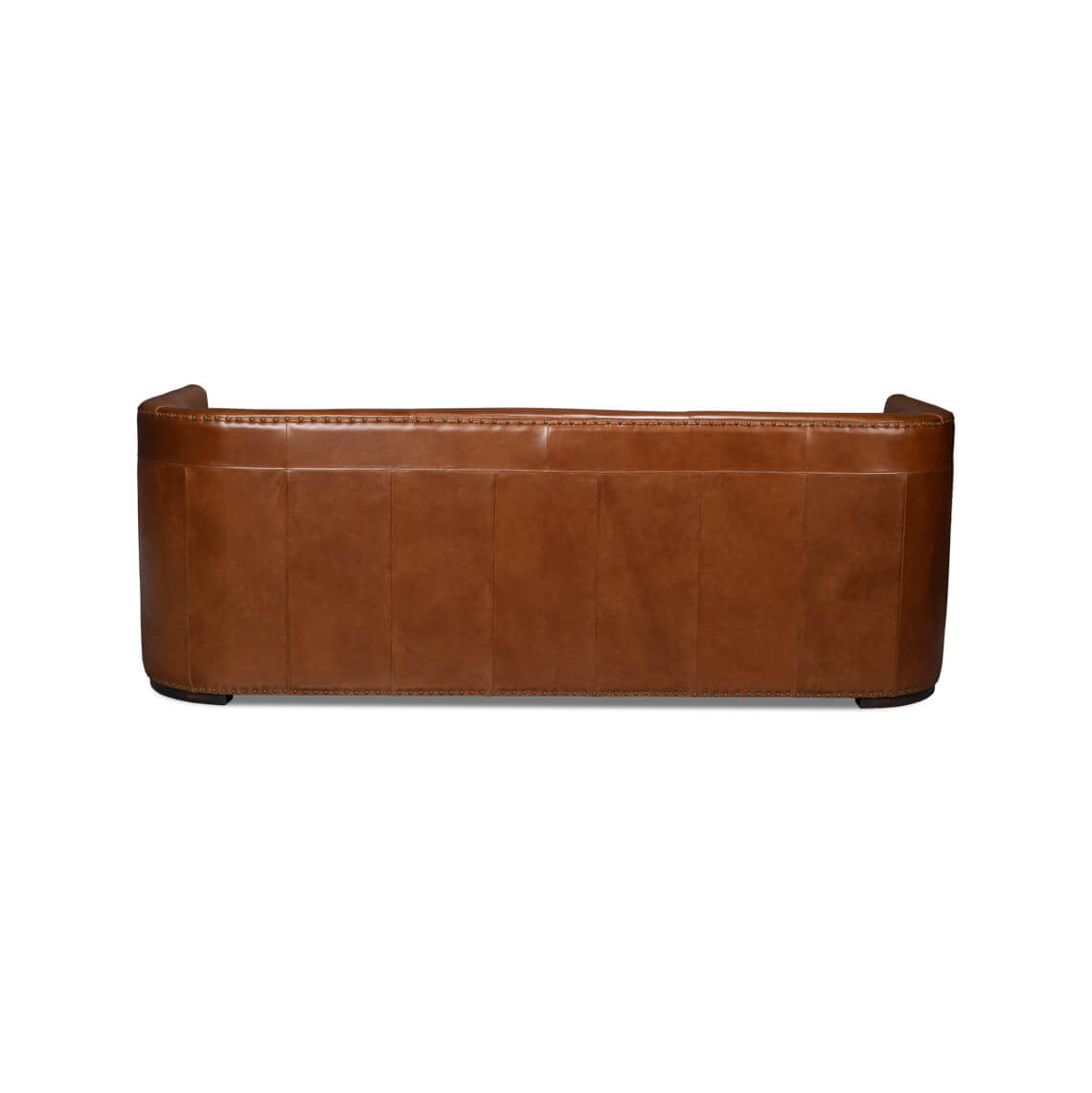 Havana Brown Leather Sofa - English Georgian America