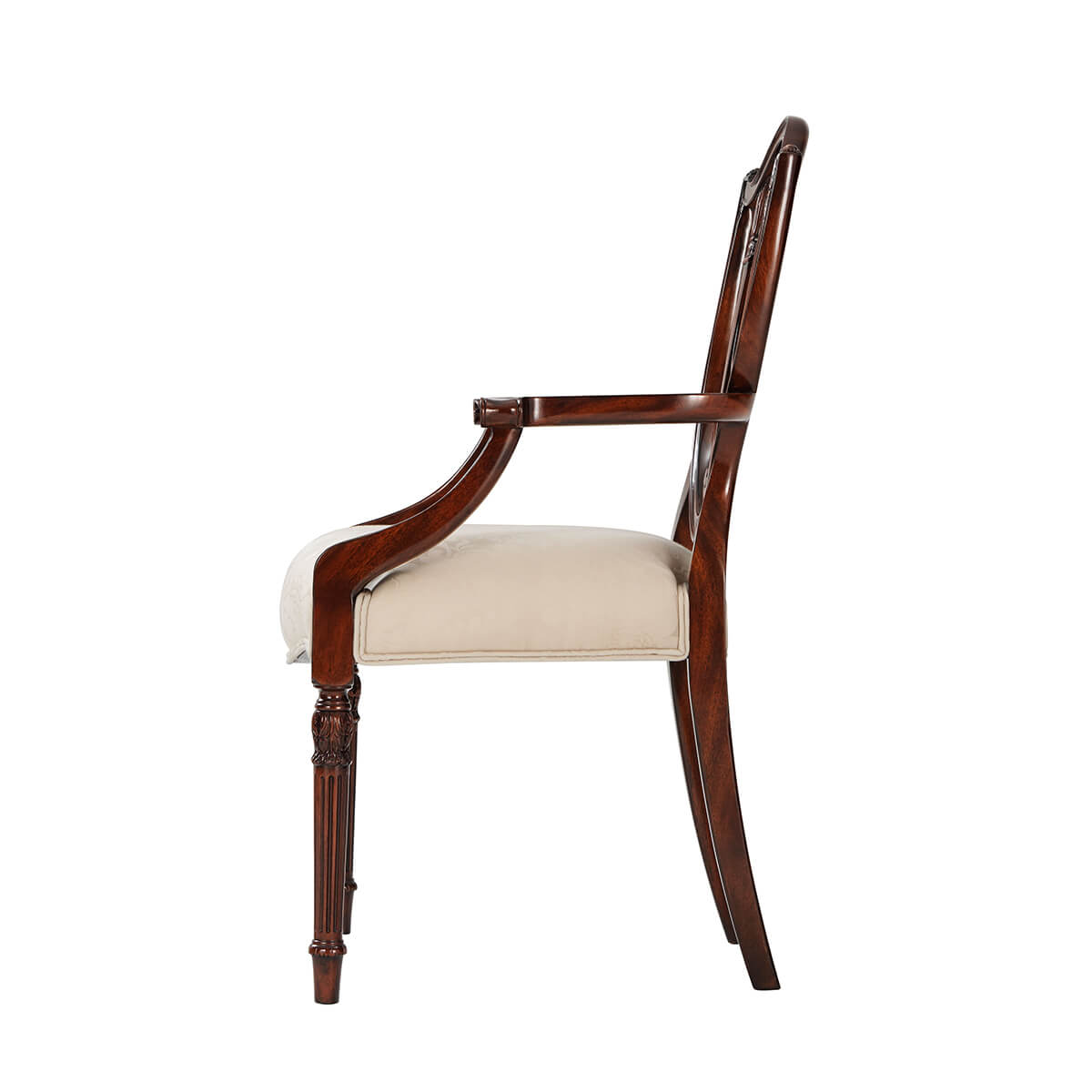 Hepplewhite Shield Back Dining Armchair - English Georgian America