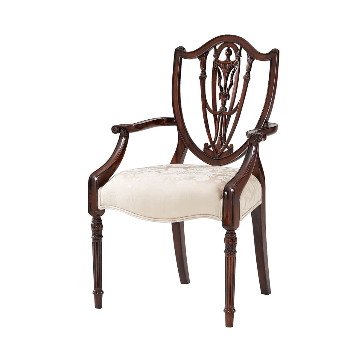 Hepplewhite Shield Back Dining Armchair - English Georgian America