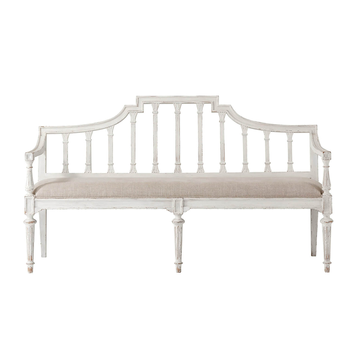 Hepplewhite Style Painted Bench - English Georgian America