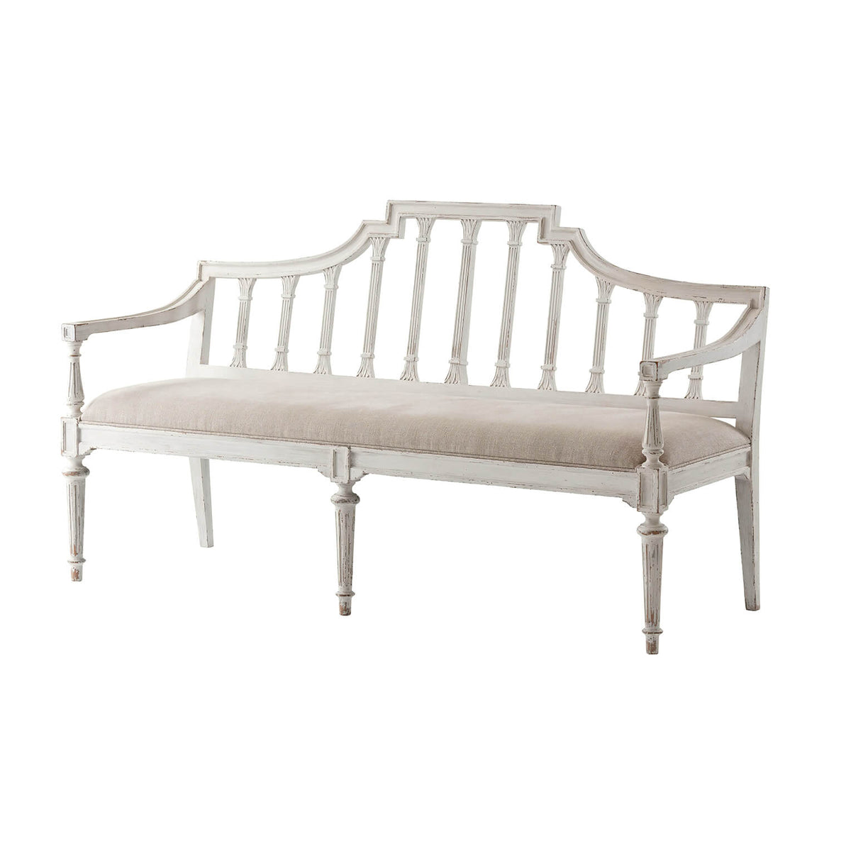 Hepplewhite Style Painted Bench - English Georgian America