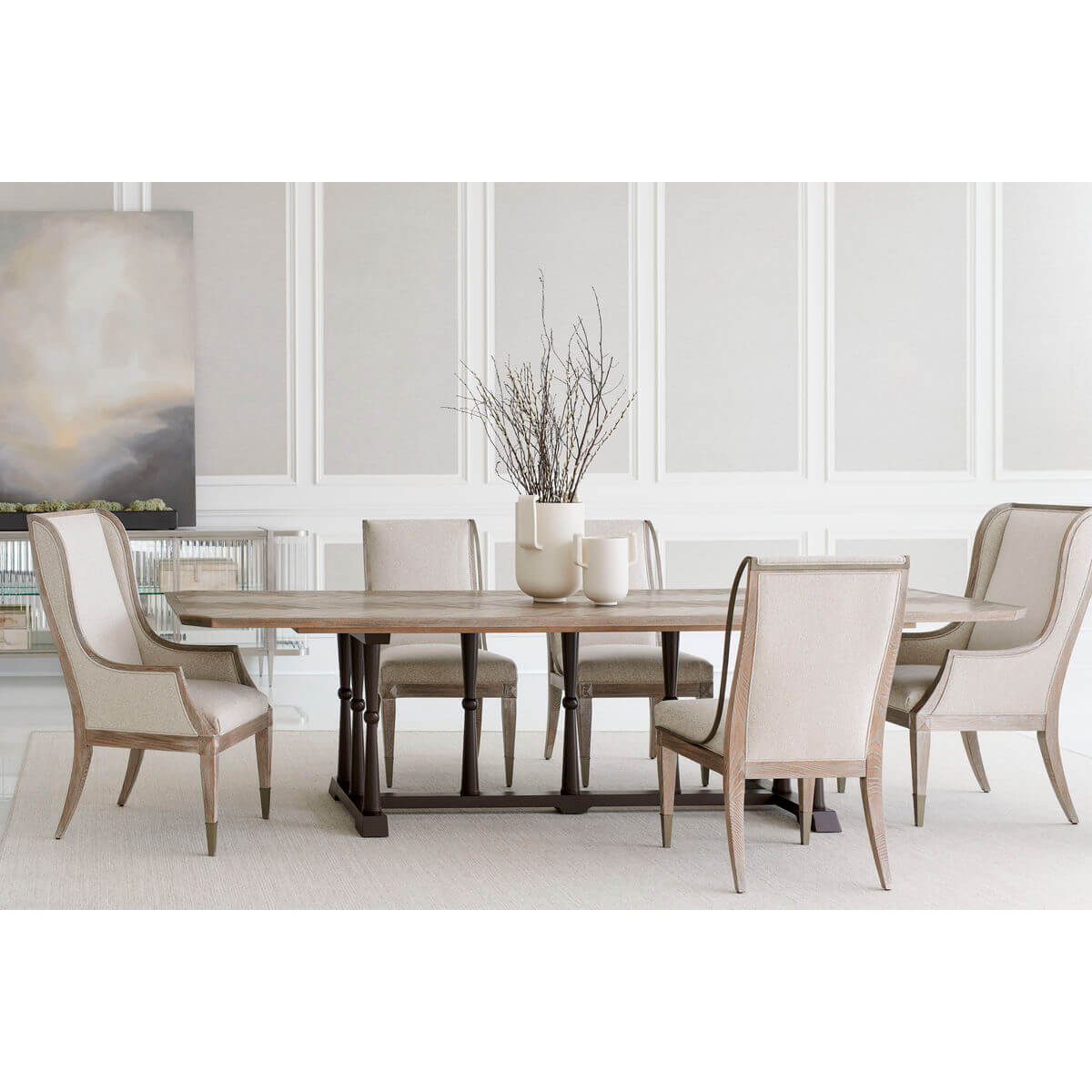 Highback Ash Modern Dining Armchair - English Georgian America