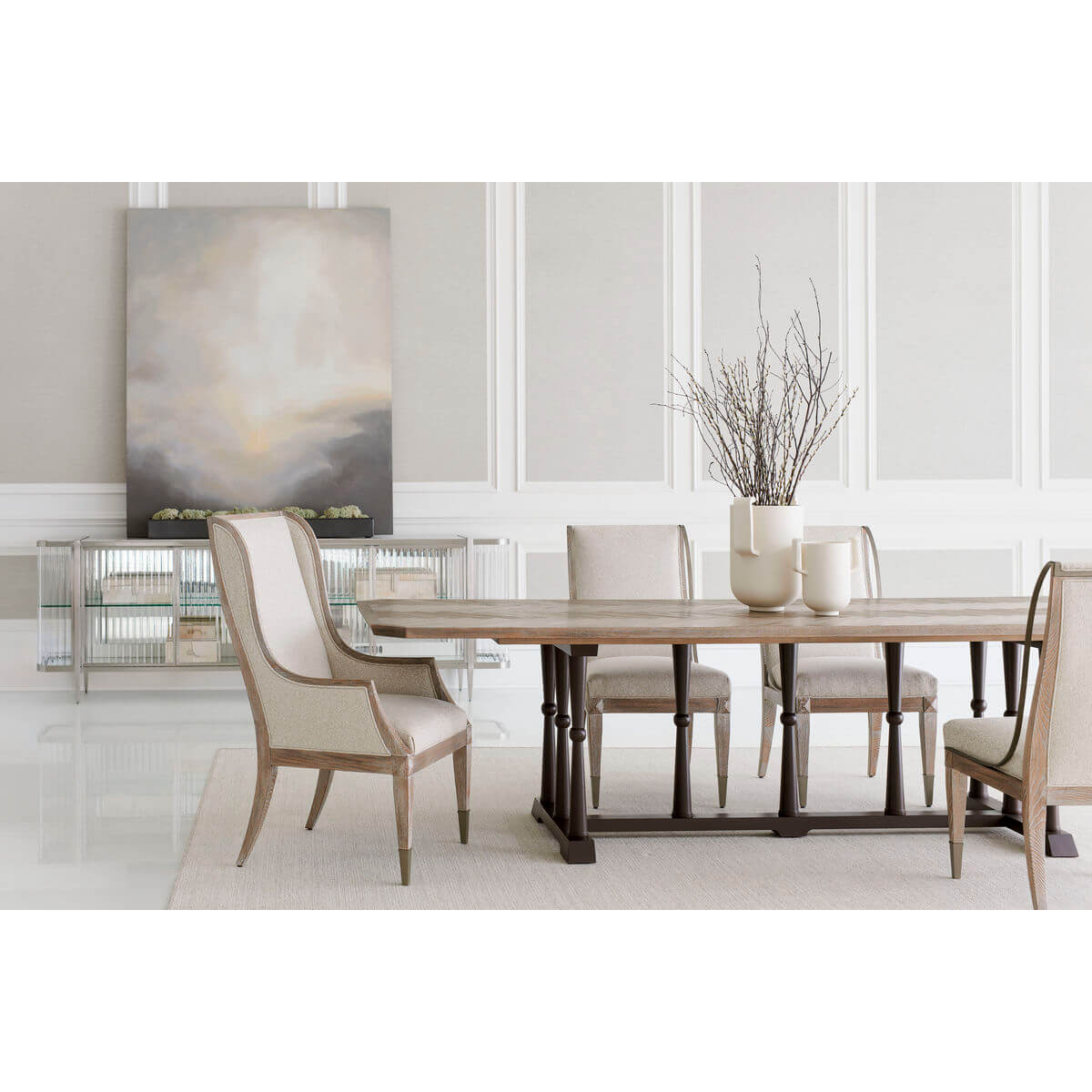 Highback Ash Modern Dining Armchair - English Georgian America
