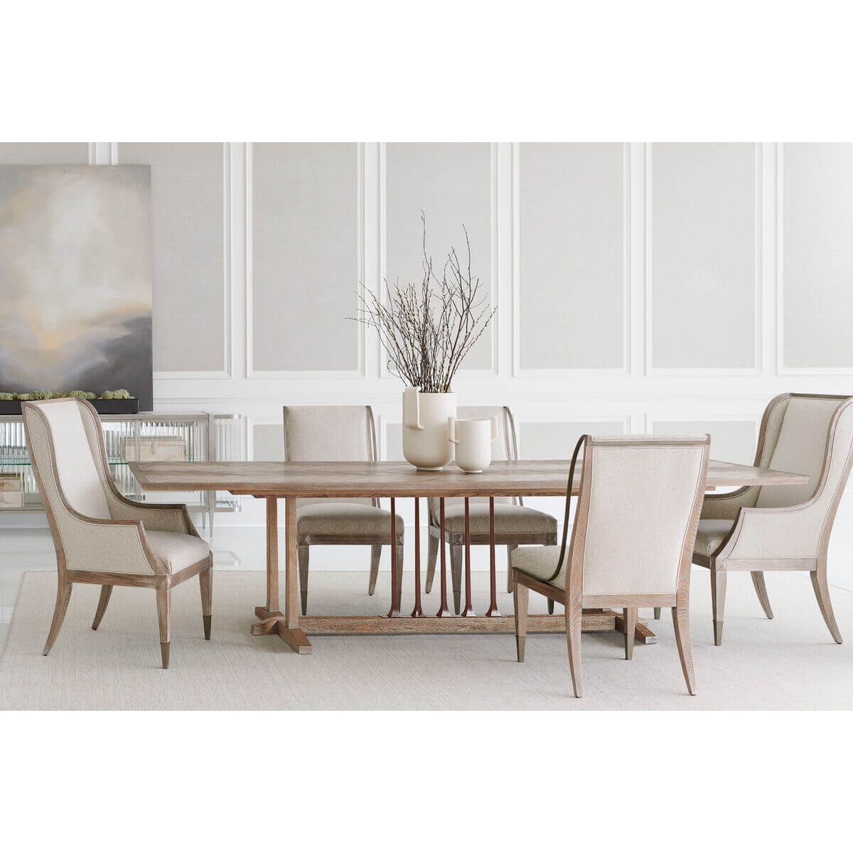 Highback Ash Modern Dining Armchair - English Georgian America