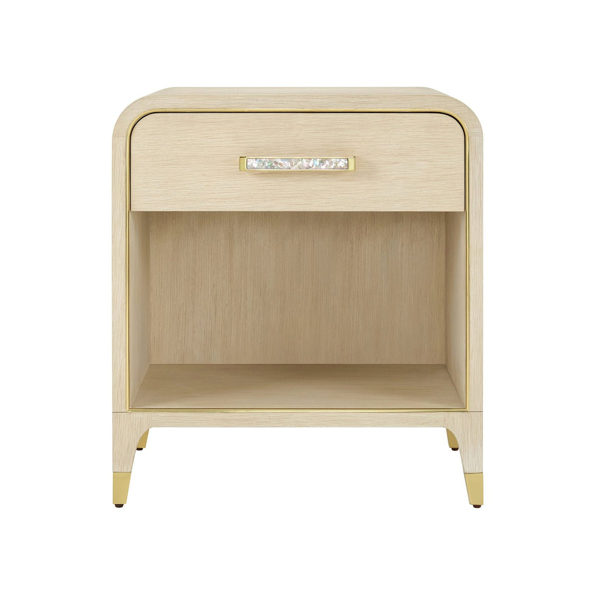Hollywood Regency Bedside Table - Light Finish - English Georgian America