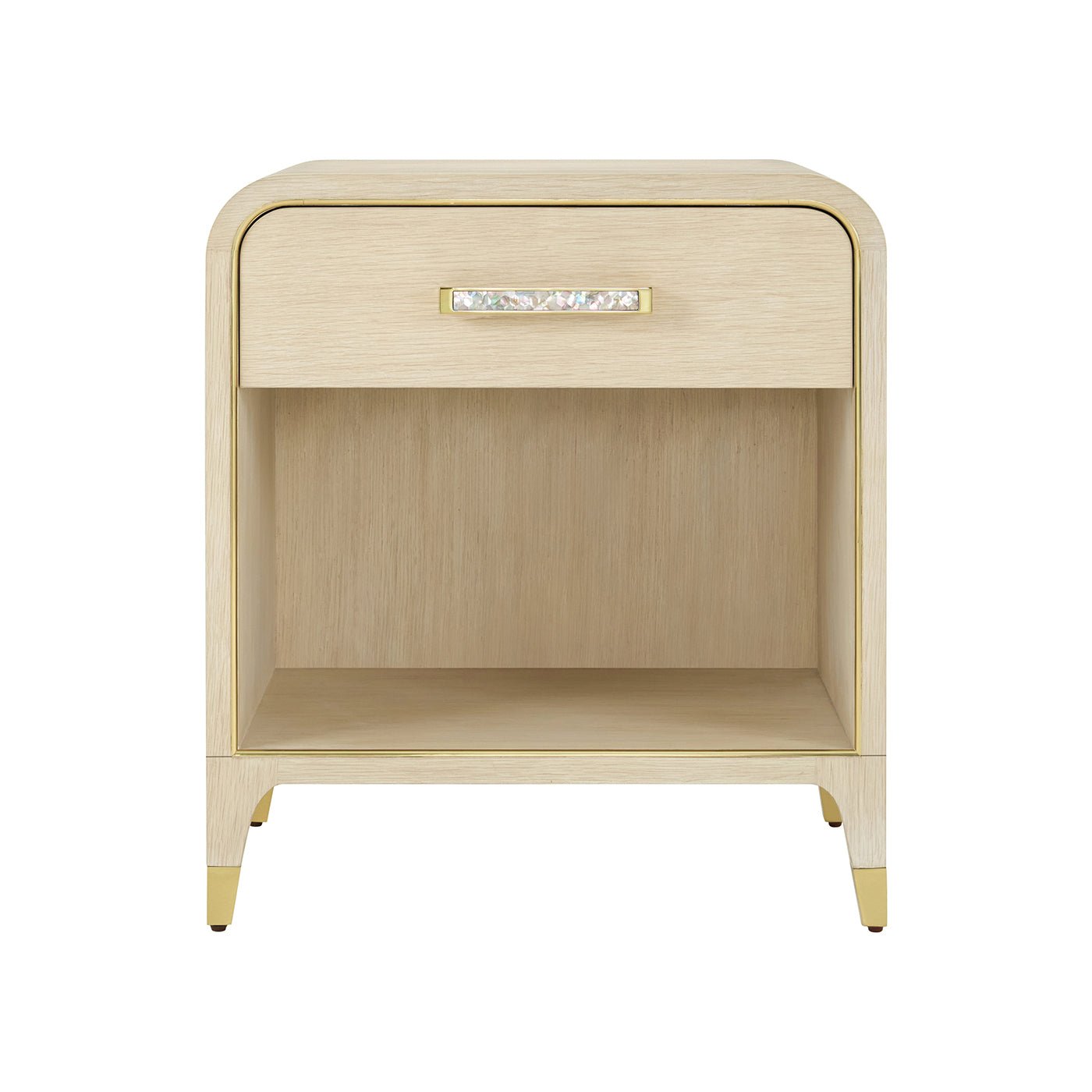 Hollywood Regency Bedside Table - Light Finish - English Georgian America
