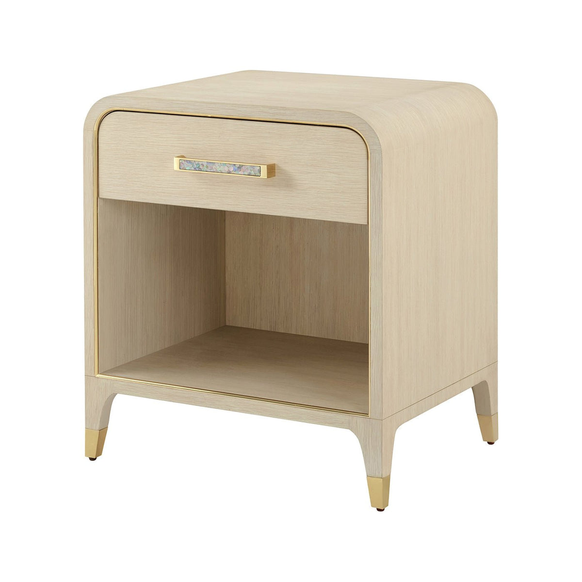 Hollywood Regency Bedside Table - Light Finish - English Georgian America
