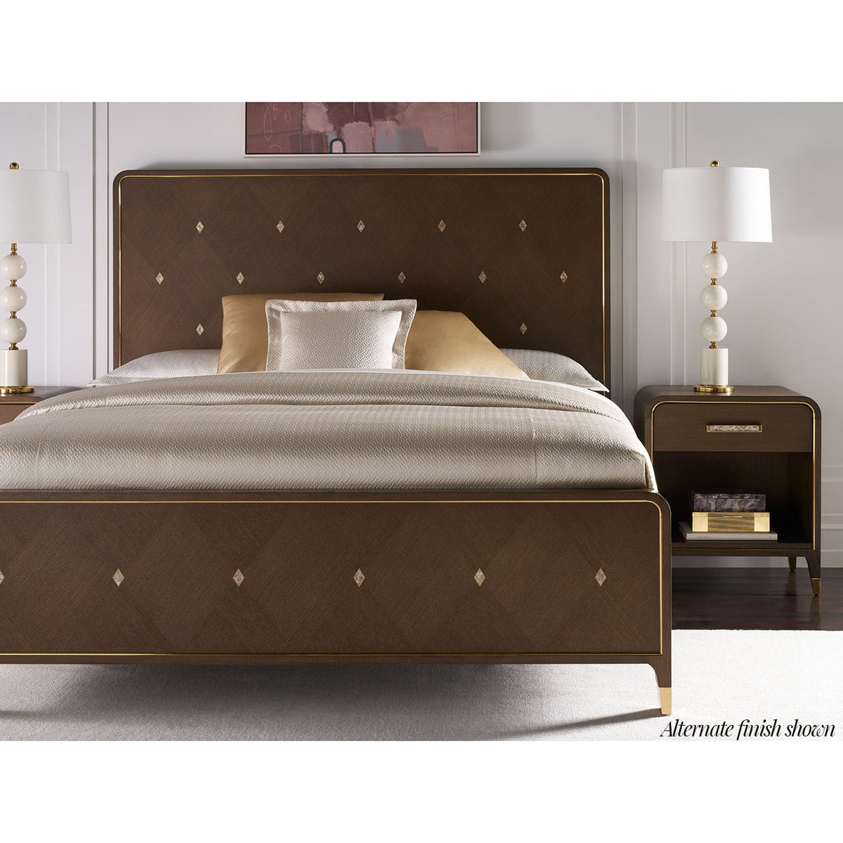 Hollywood Regency Bedside Table - Light Finish - English Georgian America