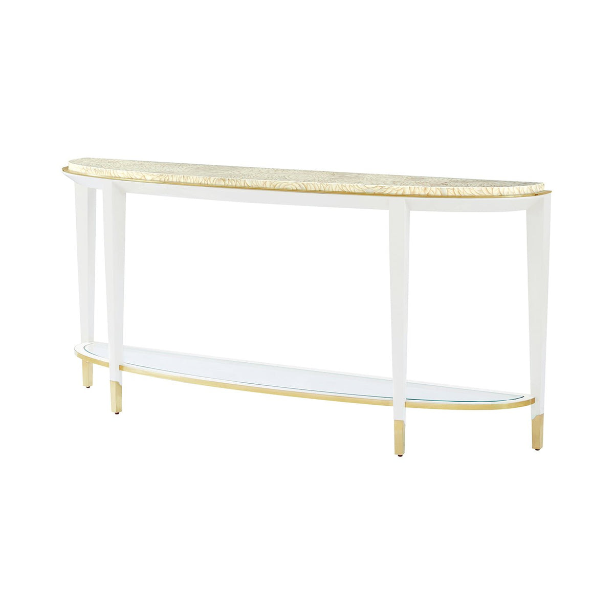 Hollywood Regency Demilune Console Table - English Georgian America