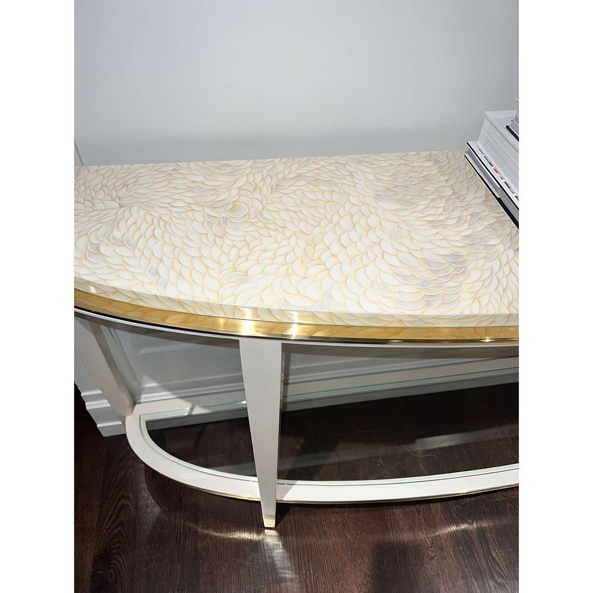 Hollywood Regency Demilune Console Table - English Georgian America