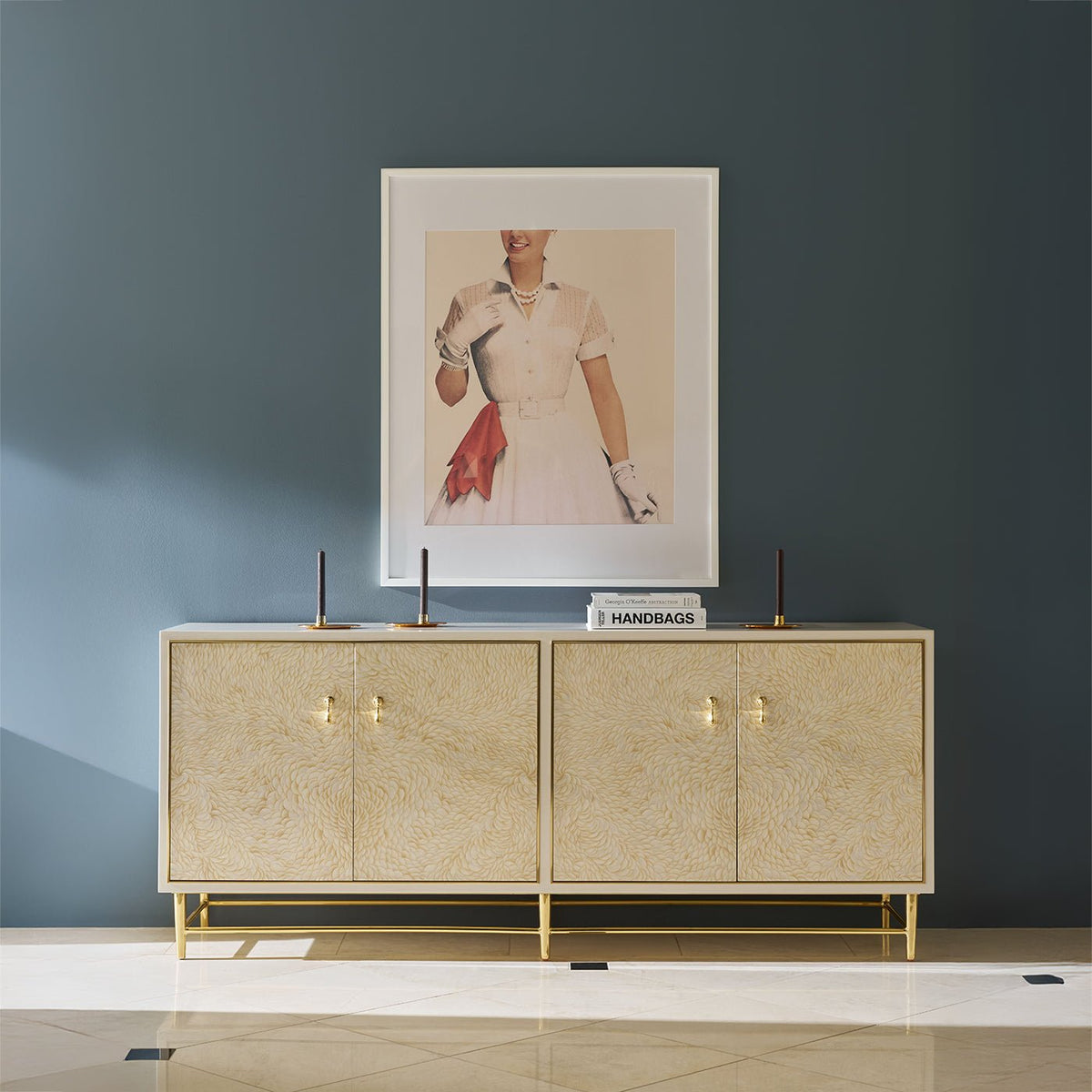 Hollywood Regency Four Door Cabinet - English Georgian America