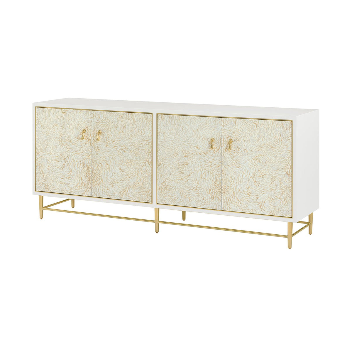 Hollywood Regency Four Door Cabinet - English Georgian America