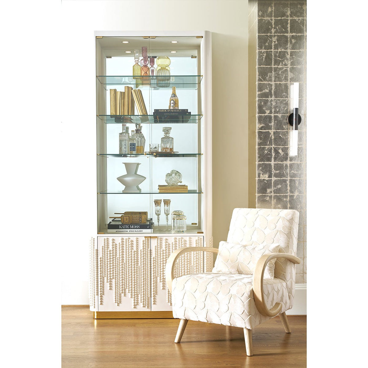 Hollywood Regency Glass Door Bookcase - English Georgian America