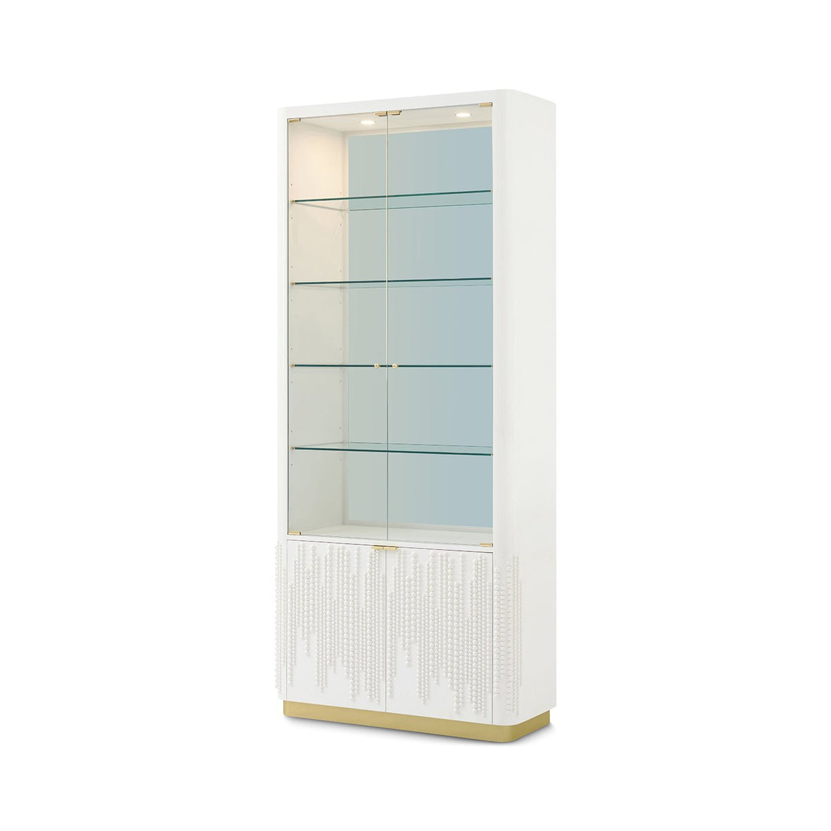Hollywood Regency Glass Door Bookcase - English Georgian America