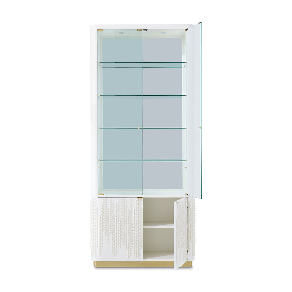 Hollywood Regency Glass Door Bookcase - English Georgian America