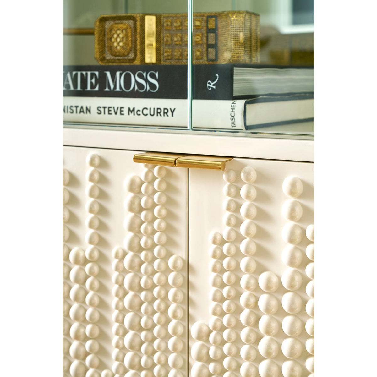 Hollywood Regency Glass Door Bookcase - English Georgian America