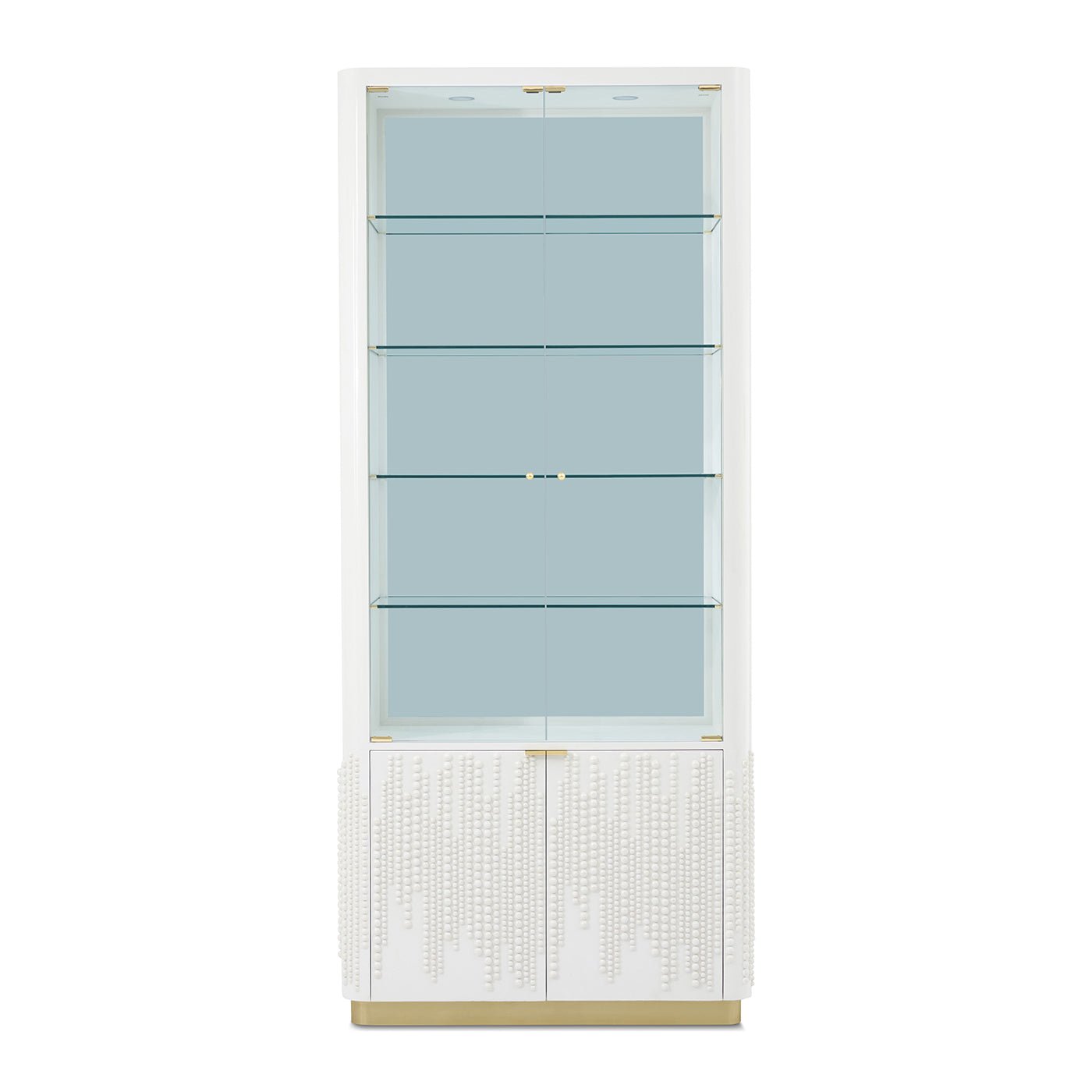 Hollywood Regency Glass Door Bookcase - English Georgian America