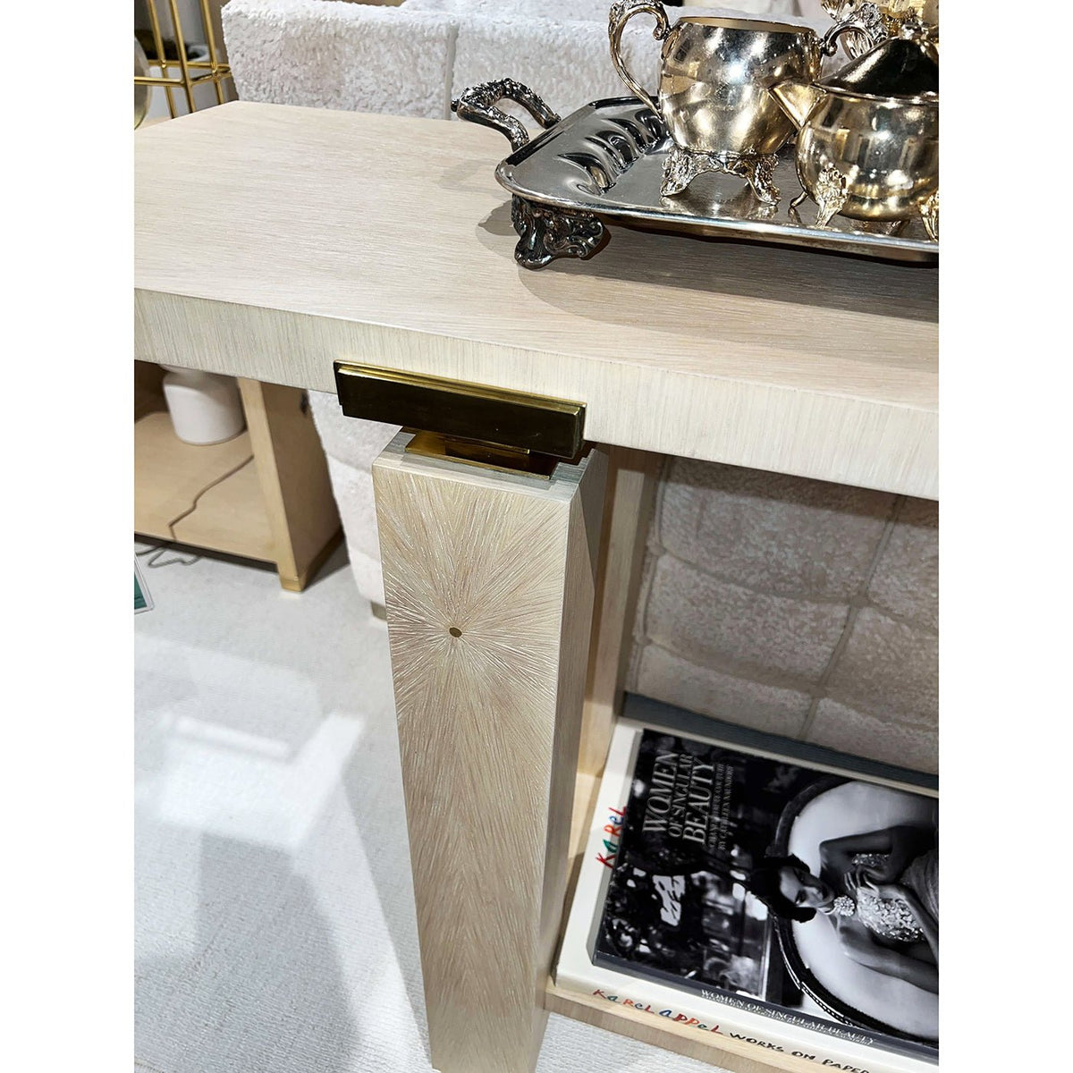 Hollywood Regency Minimalist Console – Light Finish - English Georgian America