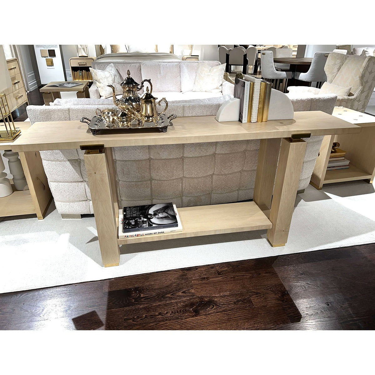 Hollywood Regency Minimalist Console – Light Finish - English Georgian America