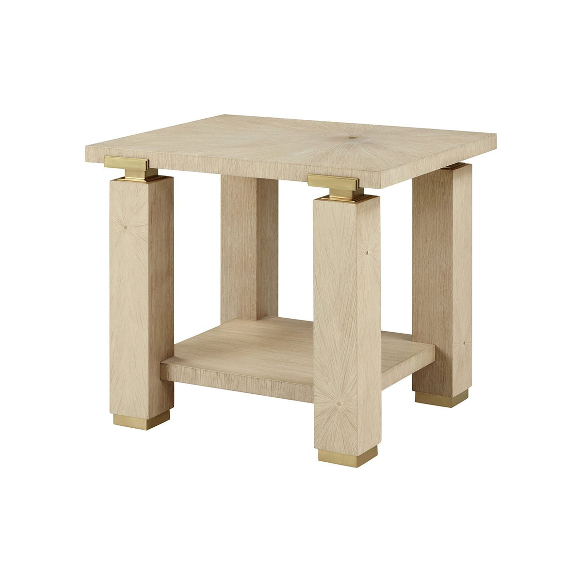 Hollywood Regency Minimalist End Table - Light Finish - English Georgian America