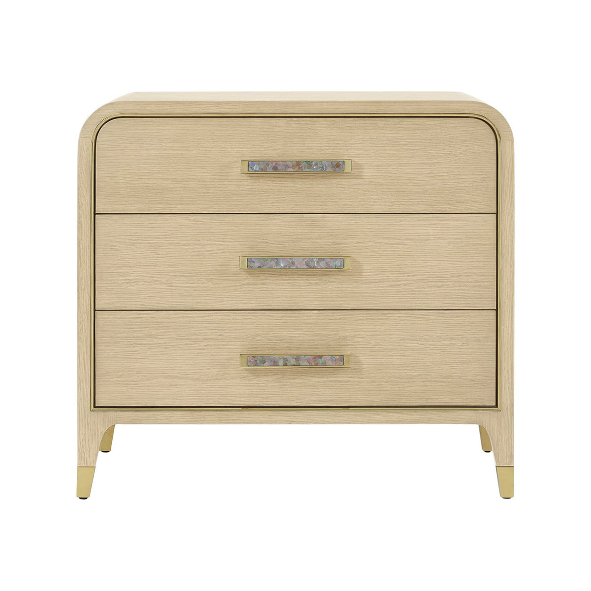 Hollywood Regency Nightstand - Light Finish - English Georgian America