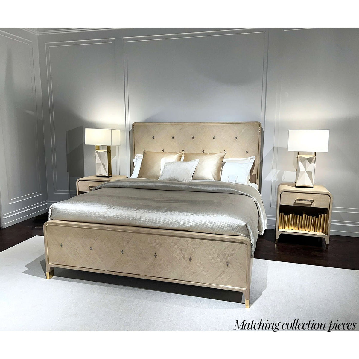Hollywood Regency Nightstand - Light Finish - English Georgian America