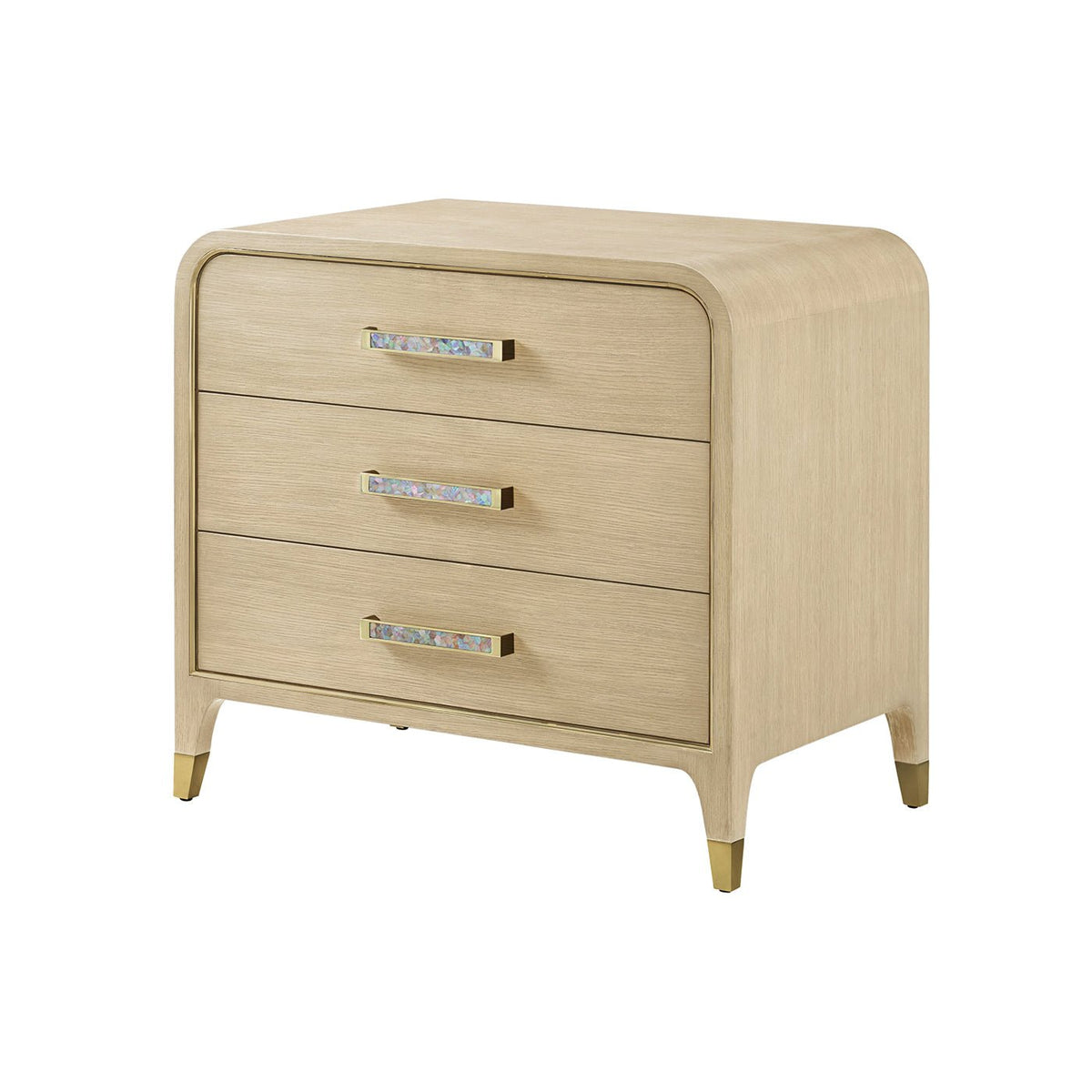 Hollywood Regency Nightstand - Light Finish - English Georgian America