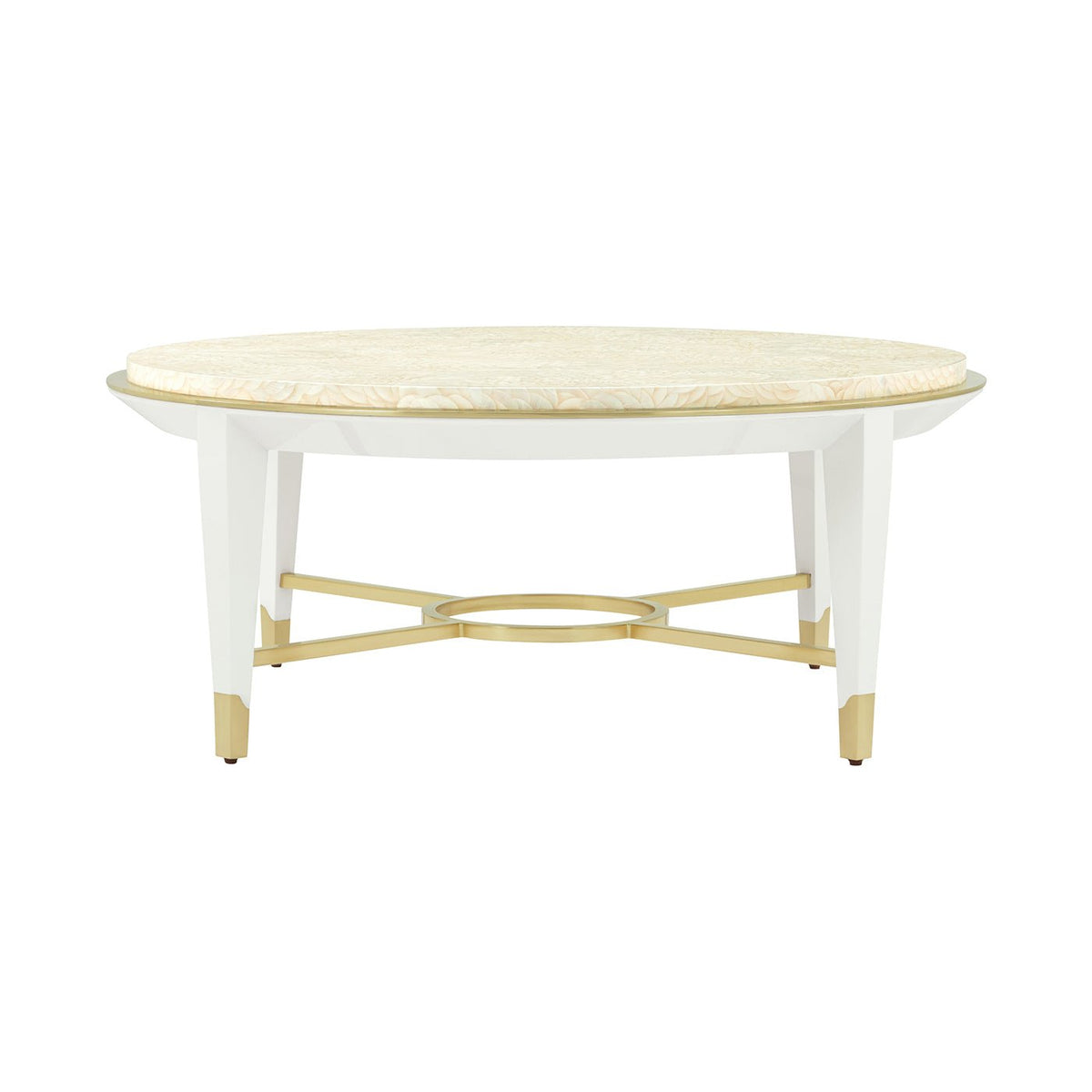 Hollywood Regency Round Cocktail Table - English Georgian America