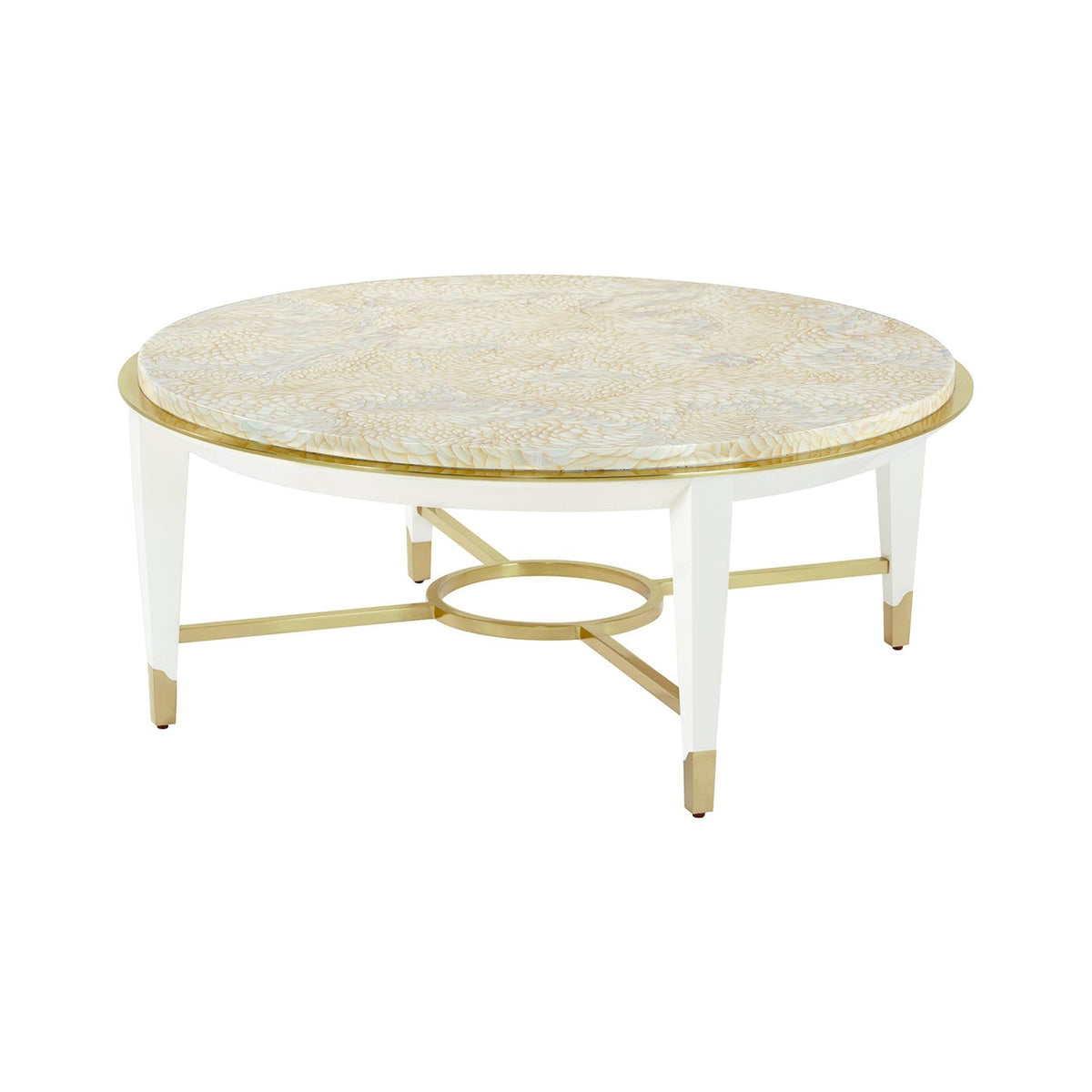 Hollywood Regency Round Cocktail Table - English Georgian America