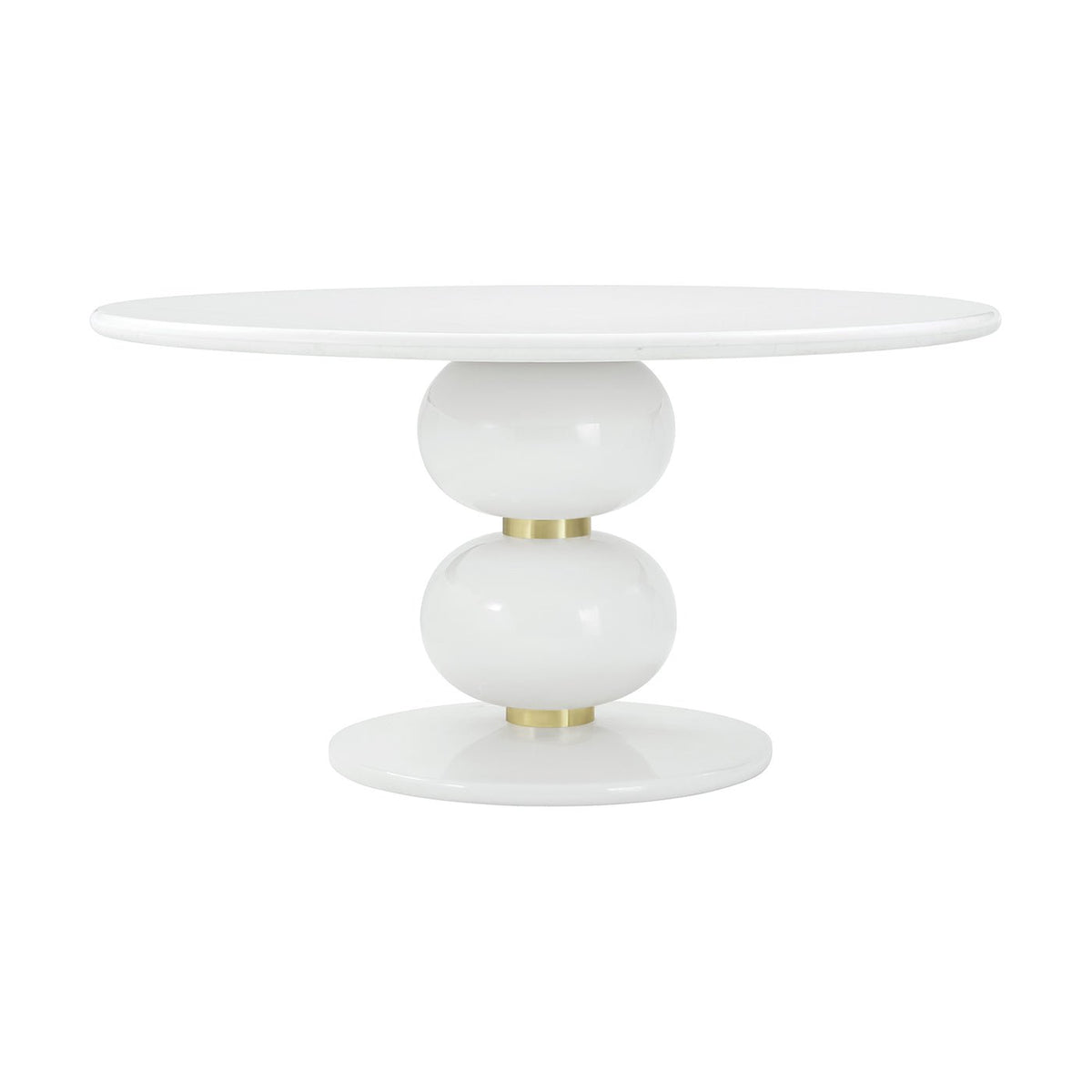 Hollywood Regency Round White Dining Table - English Georgian America