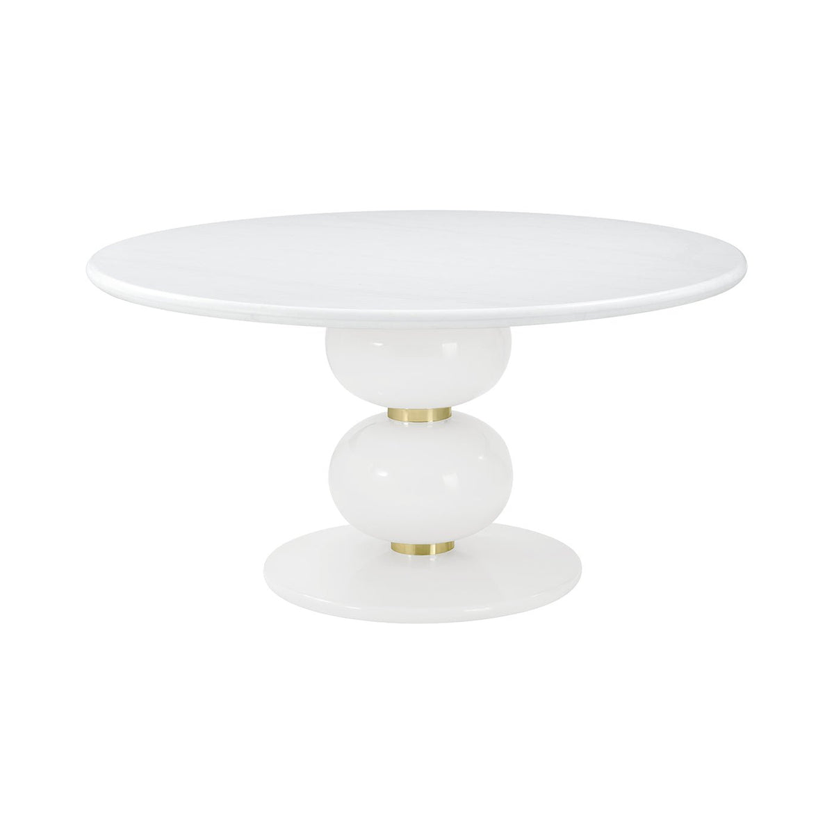 Hollywood Regency Round White Dining Table - English Georgian America